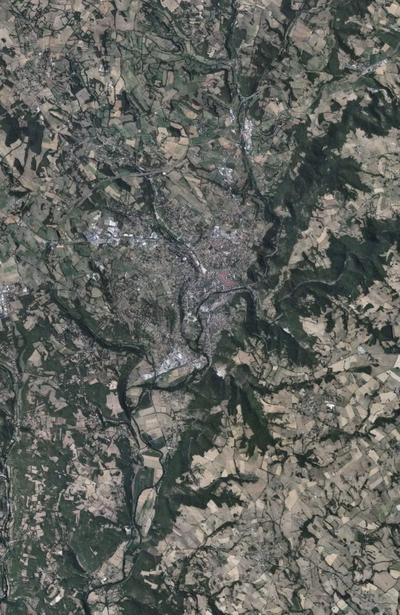 Villefranche-de-Rouergue aujourd'hui, le territoire vu du ciel
