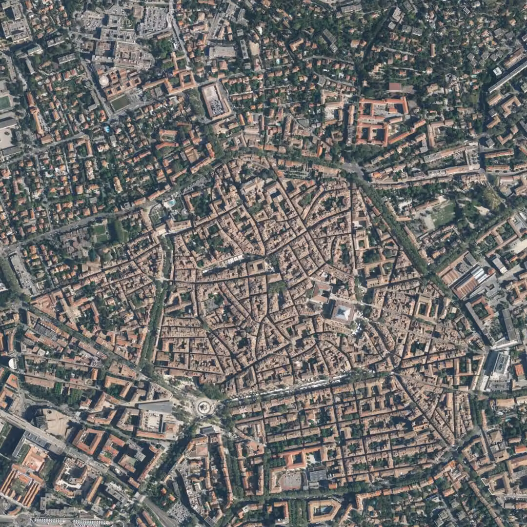 Aix-en-Provence aujourd'hui, le centre vu du ciel
