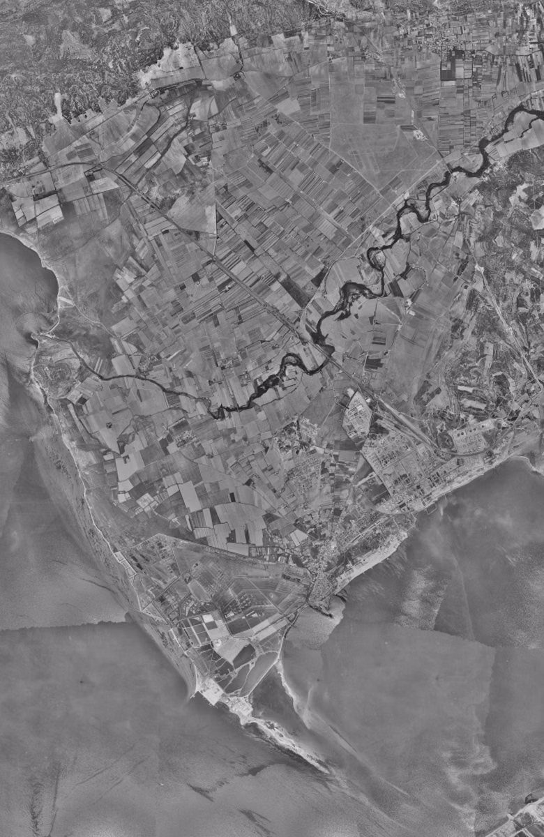 Berre-l'Étang en 1960, le territoire vu du ciel, au même cadrage