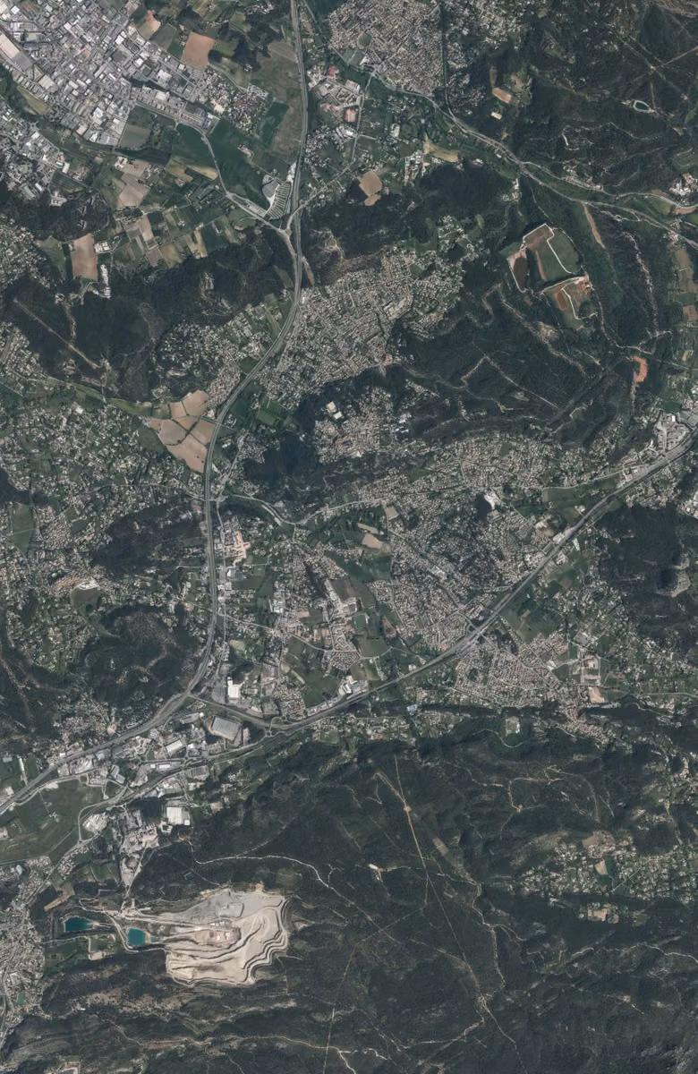 Bouc-Bel-Air aujourd'hui, le territoire vu du ciel