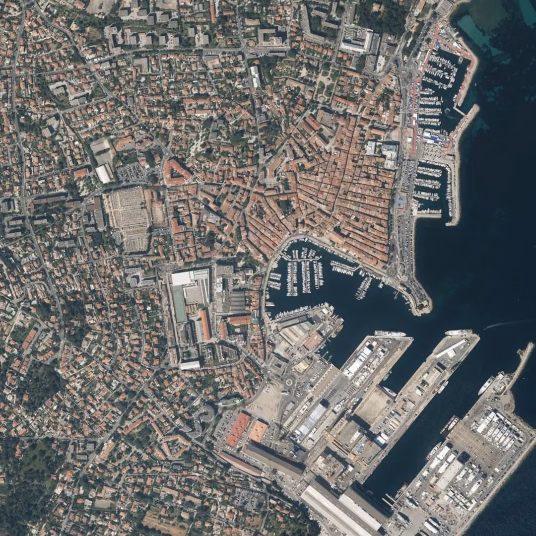 La Ciotat aujourd'hui, le centre vu du ciel