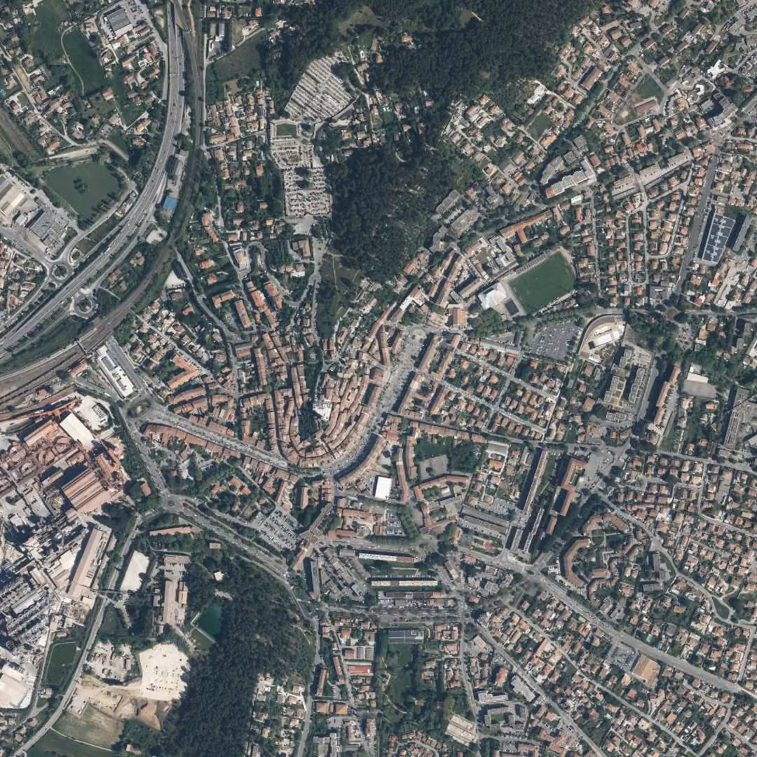 Gardanne aujourd'hui, le centre vu du ciel