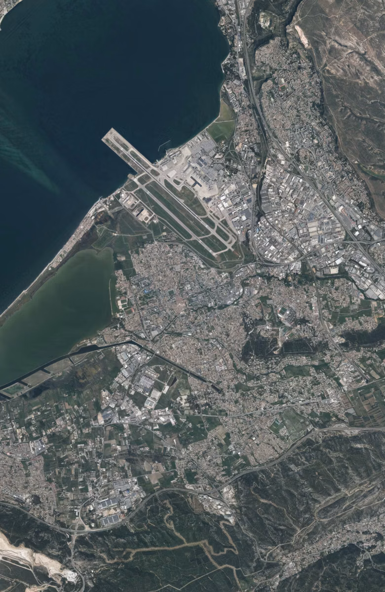 Marignane aujourd'hui, le territoire vu du ciel
