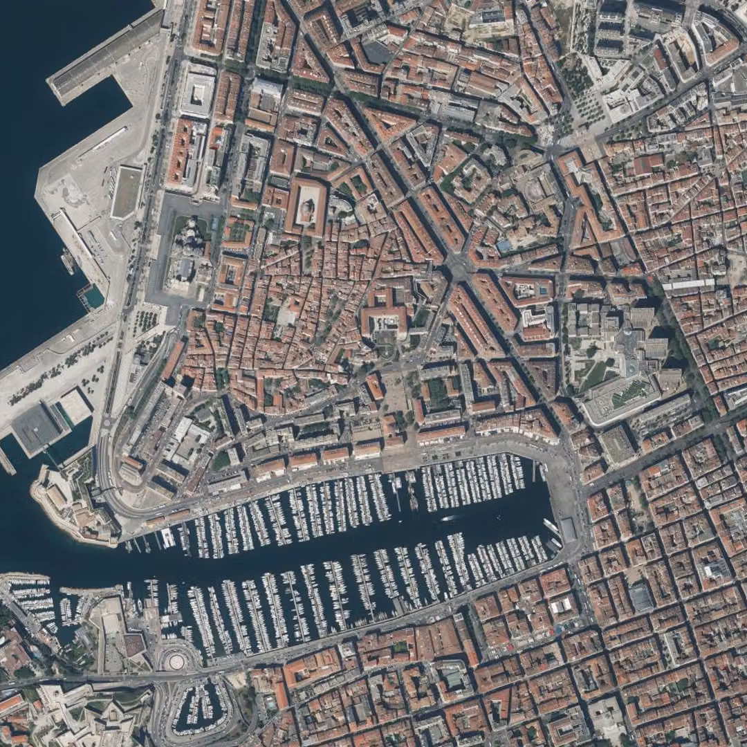 Marseille aujourd'hui, le centre vu du ciel