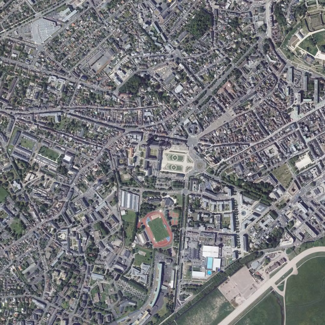Caen aujourd'hui, le centre vu du ciel