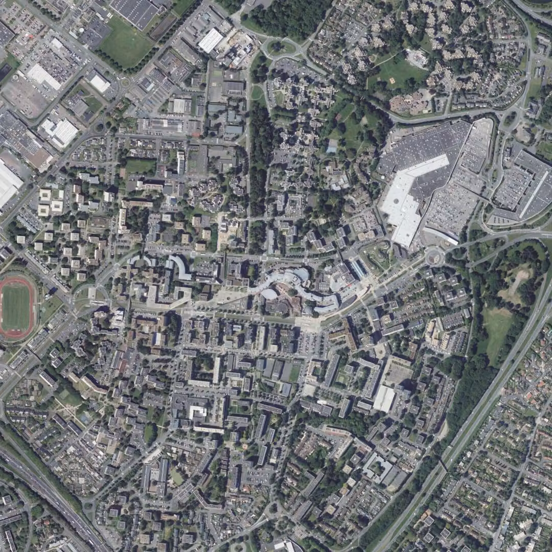 Hérouville-Saint-Clair aujourd'hui, le centre vu du ciel