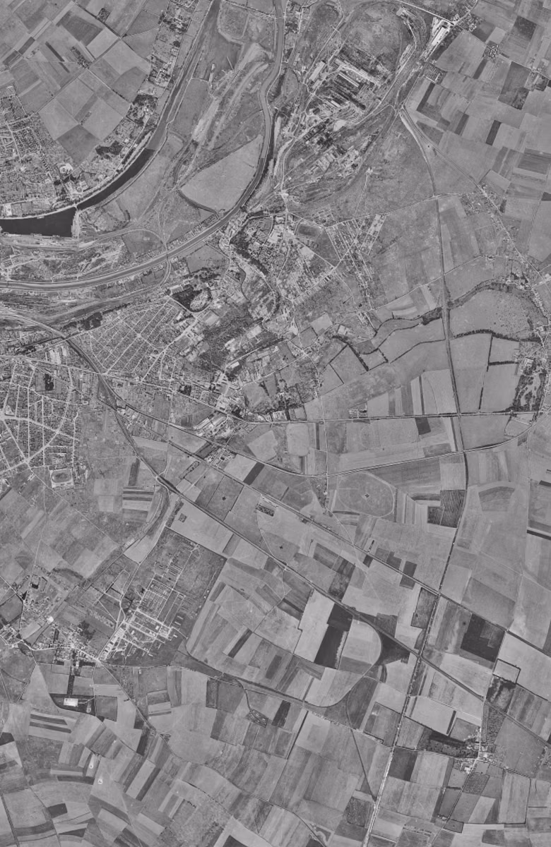 Mondeville en 1947, le territoire vu du ciel, au même cadrage