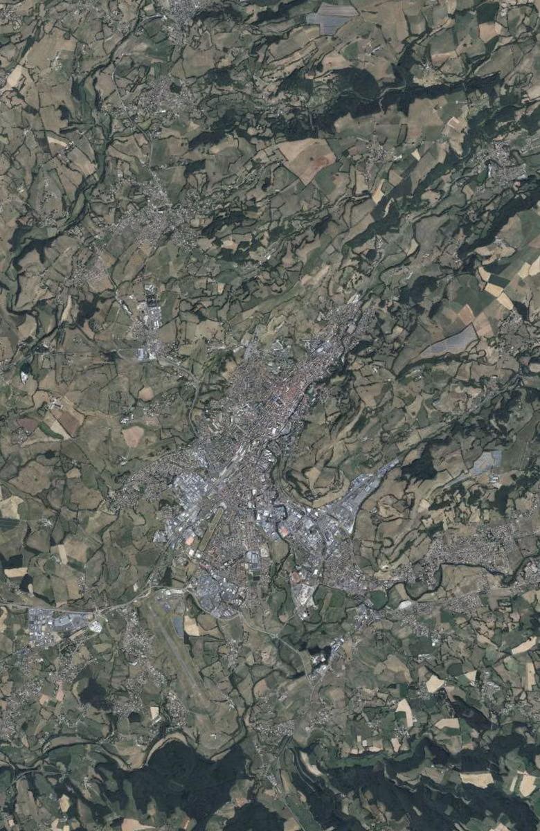 Aurillac aujourd'hui, le territoire vu du ciel