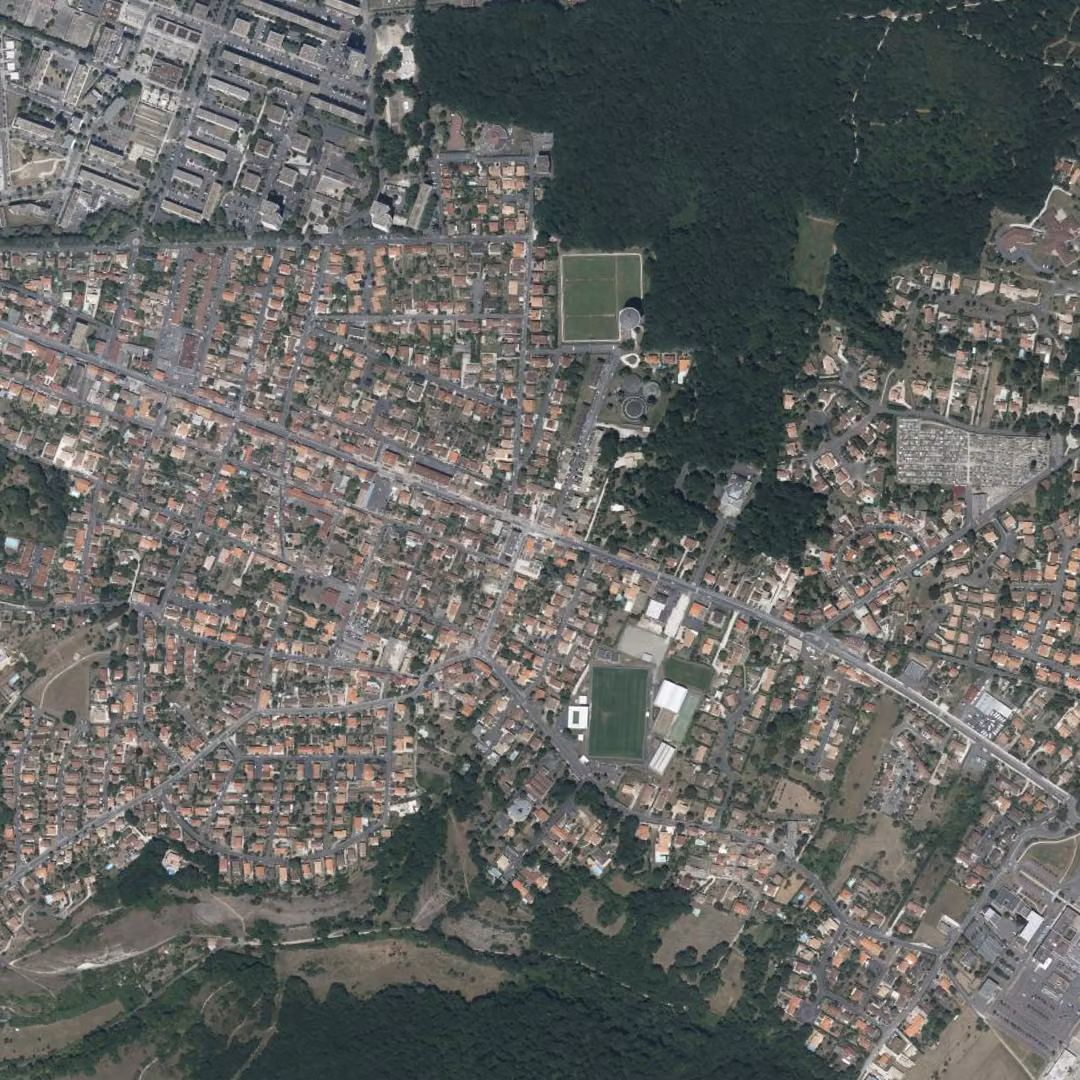 Soyaux aujourd'hui, le centre vu du ciel