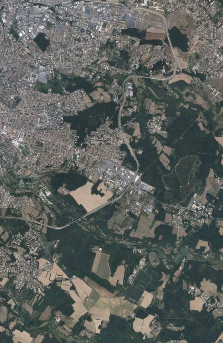 Soyaux aujourd'hui, le territoire vu du ciel