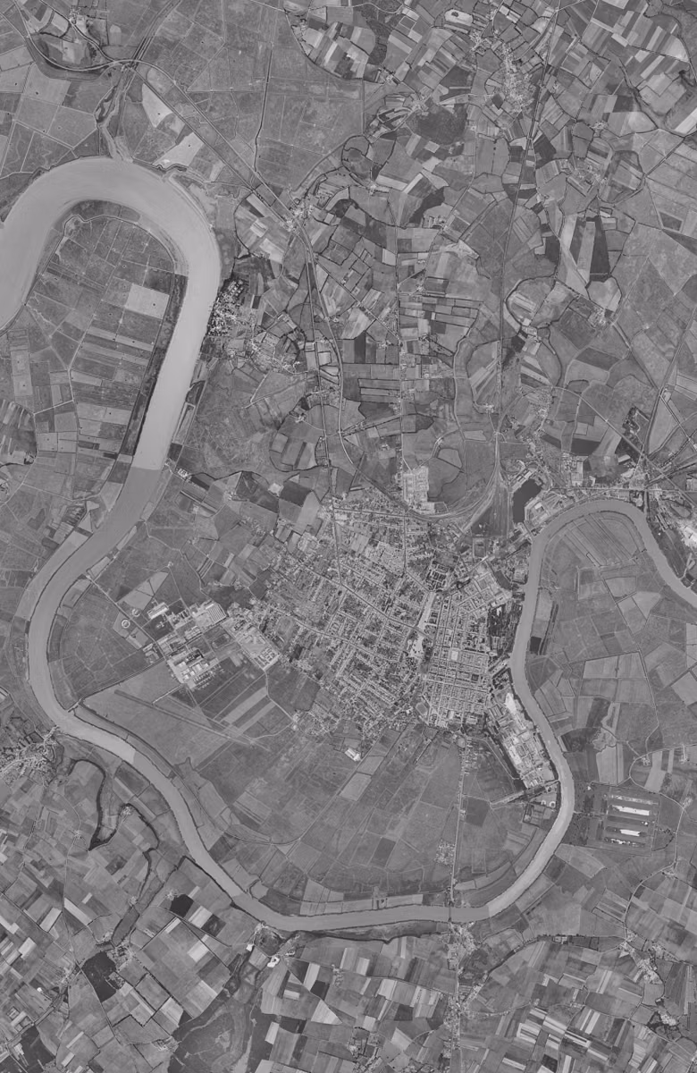 Rochefort en 1957, le territoire vu du ciel, au même cadrage