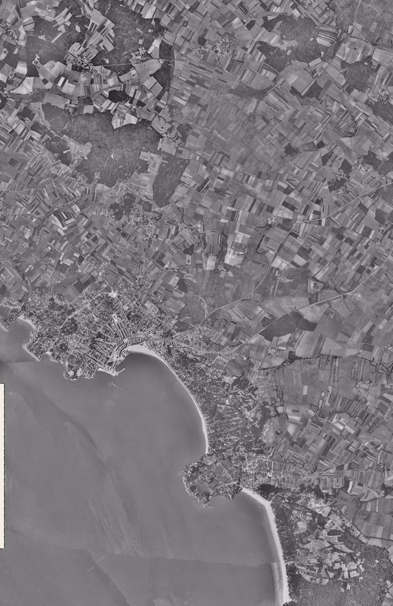 Royan en 1957, le territoire vu du ciel, au même cadrage
