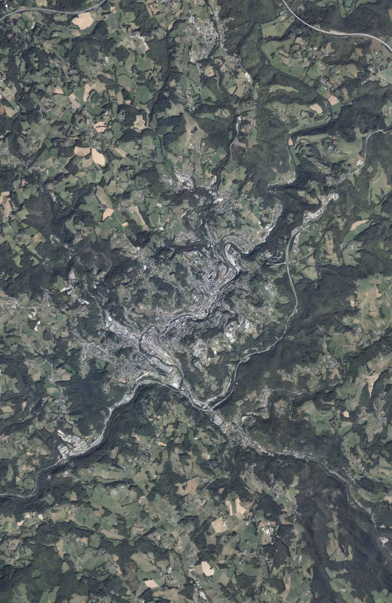 Tulle aujourd'hui, le territoire vu du ciel