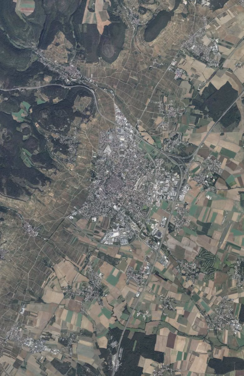 Beaune aujourd'hui, le territoire vu du ciel