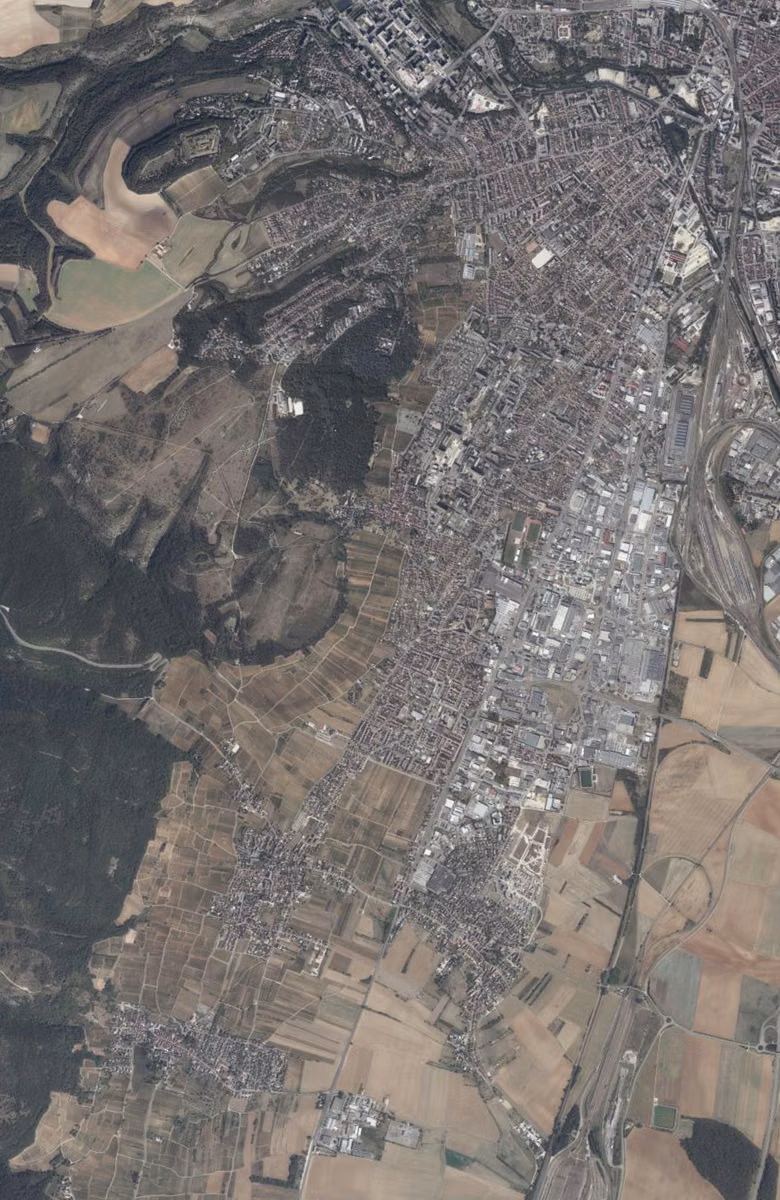 Chenôve aujourd'hui, le territoire vu du ciel