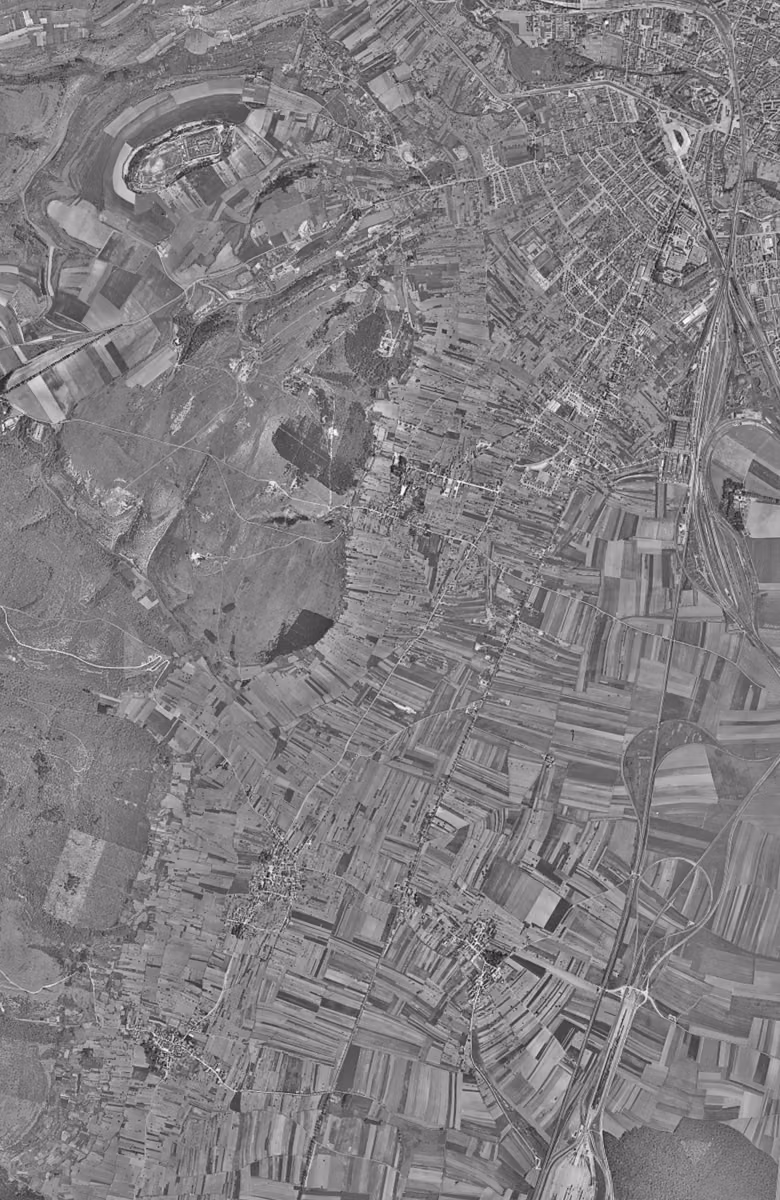 Chenôve en 1953, le territoire vu du ciel, au même cadrage