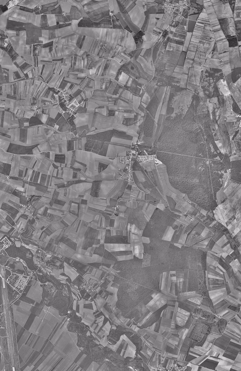 Chevigny-Saint-Sauveur en 1962, le territoire vu du ciel, au même cadrage