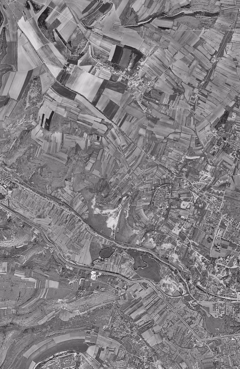 Talant en 1962, le territoire vu du ciel, au même cadrage