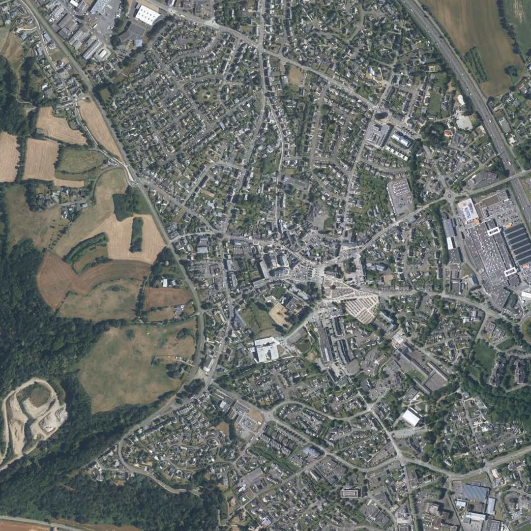 Plérin aujourd'hui, le centre vu du ciel