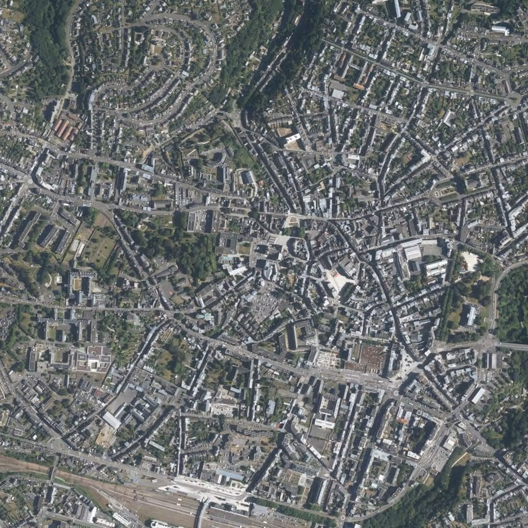 Saint-Brieuc aujourd'hui, le centre vu du ciel