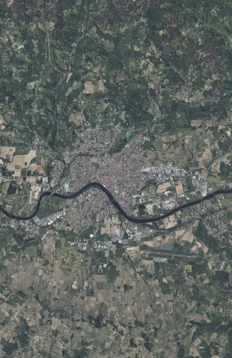 Bergerac aujourd'hui, le territoire vu du ciel