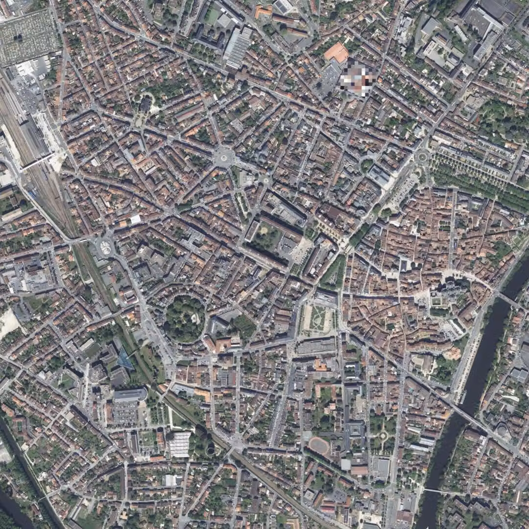 Périgueux aujourd'hui, le centre vu du ciel