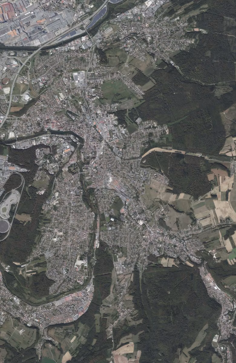 Audincourt aujourd'hui, le territoire vu du ciel