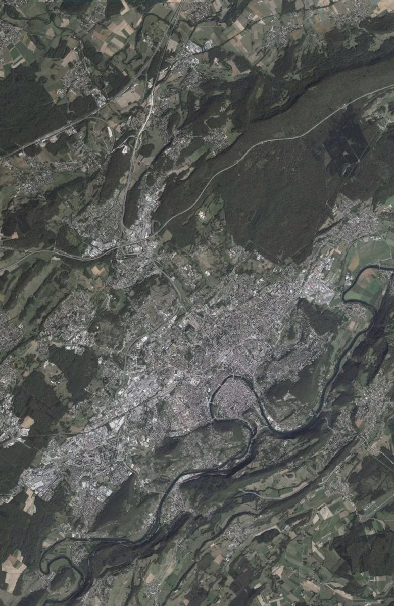 Besançon aujourd'hui, le territoire vu du ciel