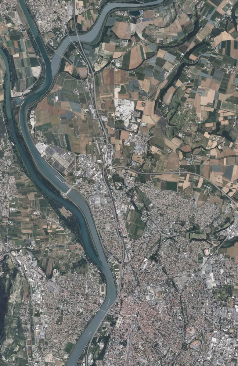 Bourg-lès-Valence aujourd'hui, le territoire vu du ciel