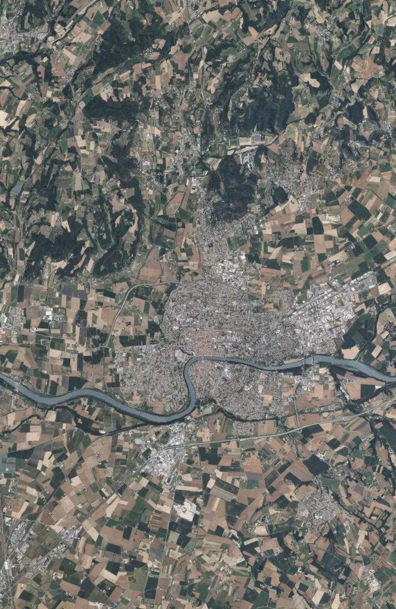 Romans-sur-Isère aujourd'hui, le territoire vu du ciel