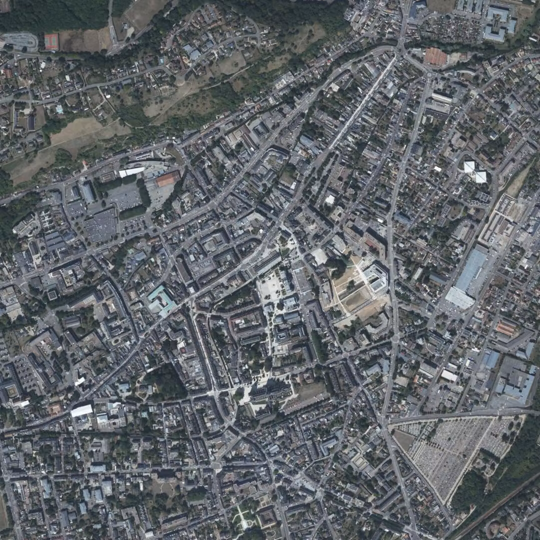 Évreux aujourd'hui, le centre vu du ciel