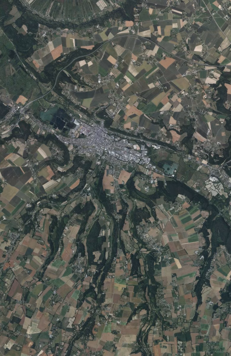 Pont-Audemer aujourd'hui, le territoire vu du ciel