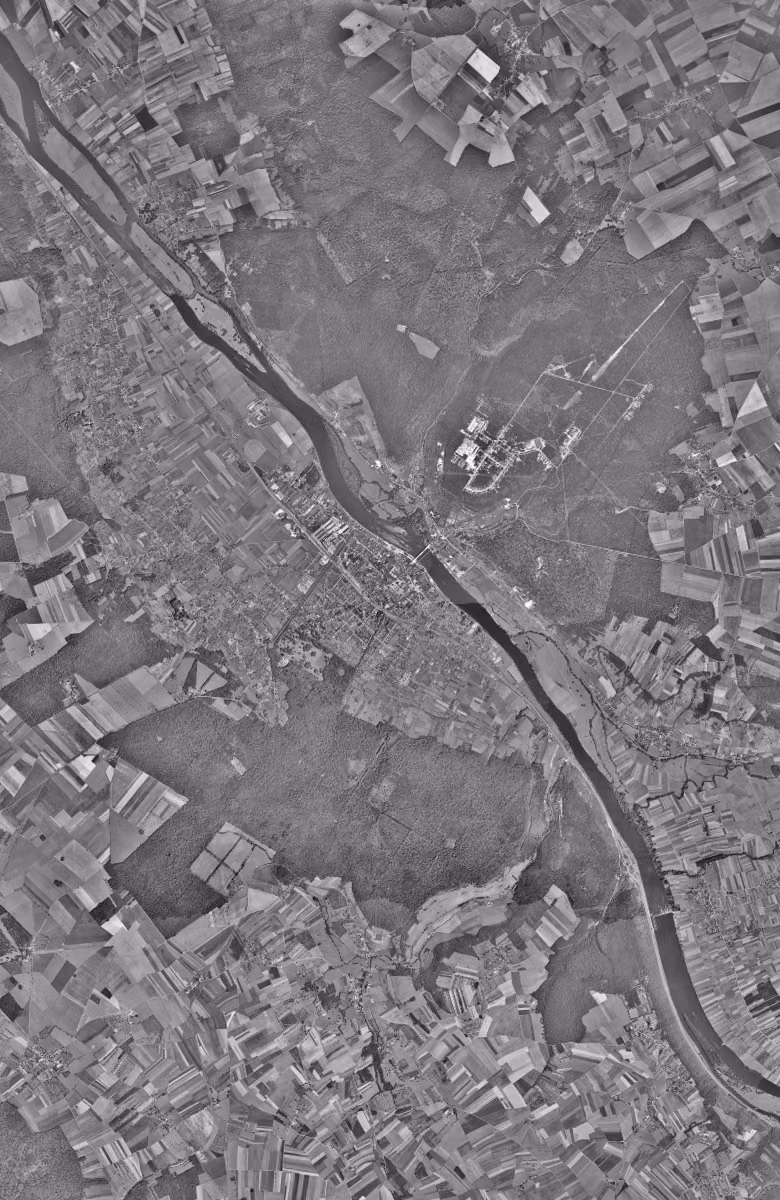 Vernon en 1954, le territoire vu du ciel, au même cadrage
