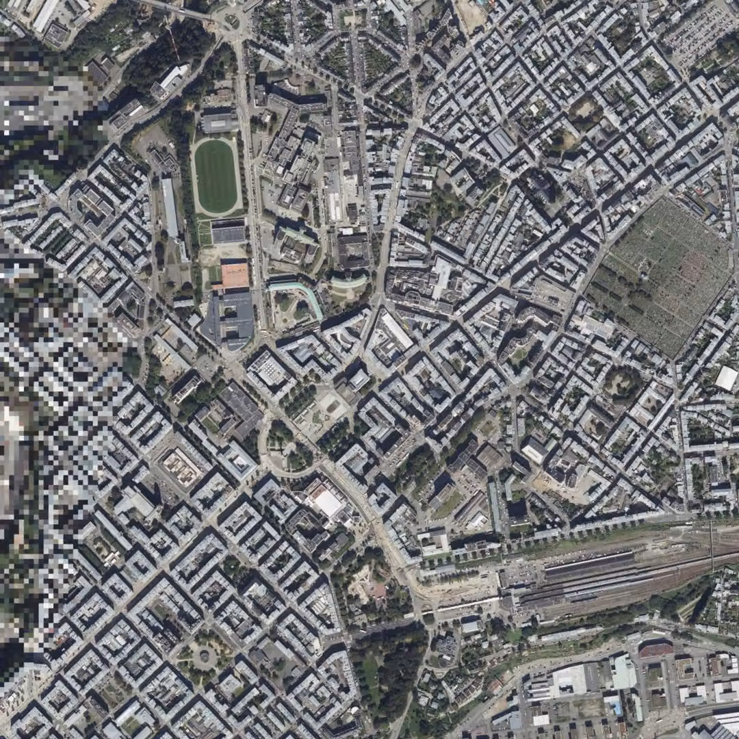 Brest aujourd'hui, le centre vu du ciel
