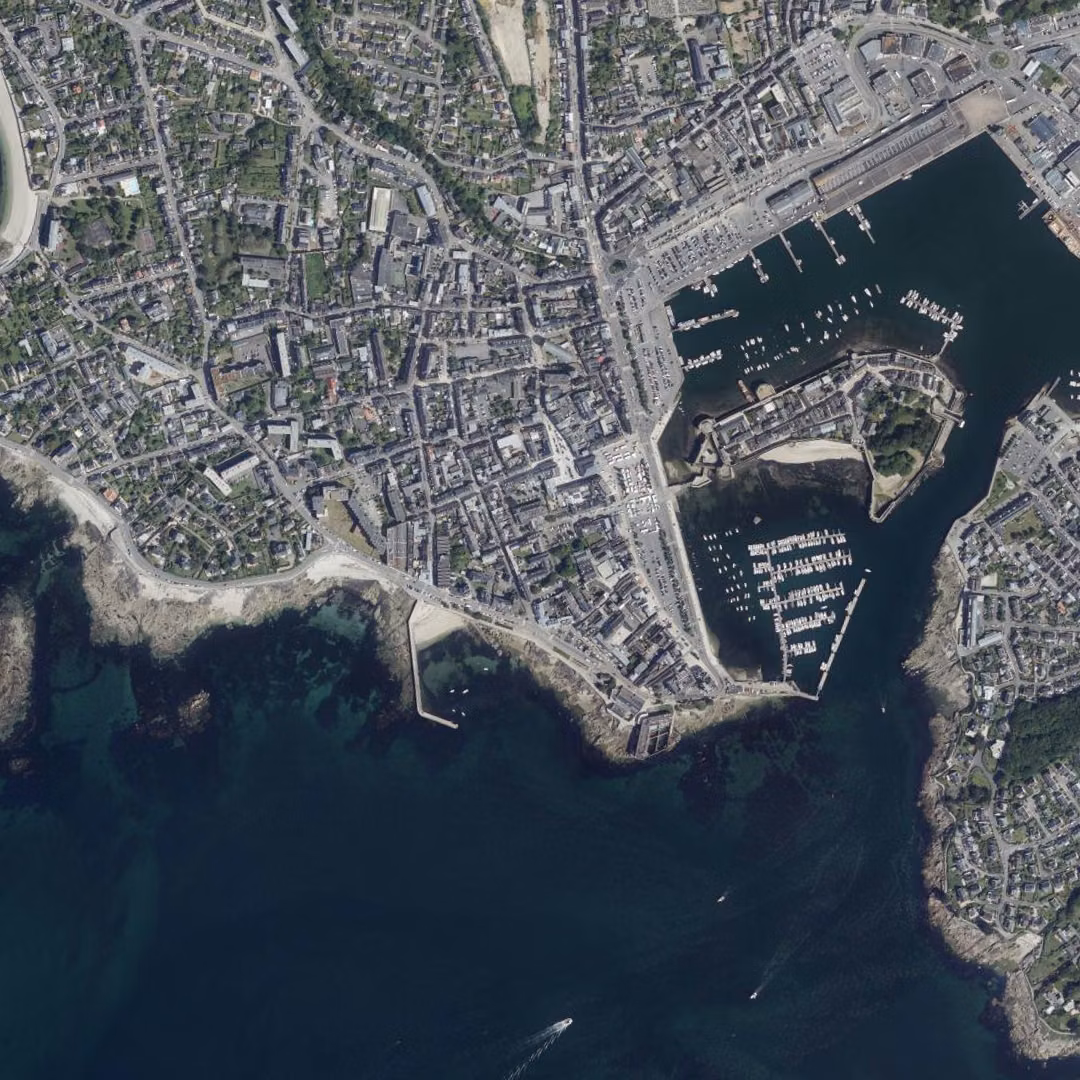Concarneau aujourd'hui, le centre vu du ciel