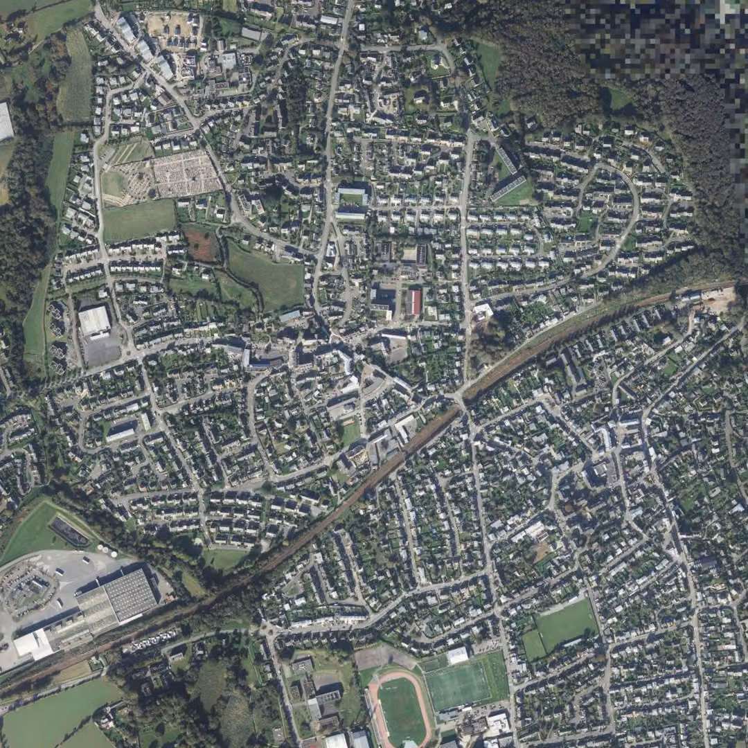 Le Relecq-Kerhuon aujourd'hui, le centre vu du ciel