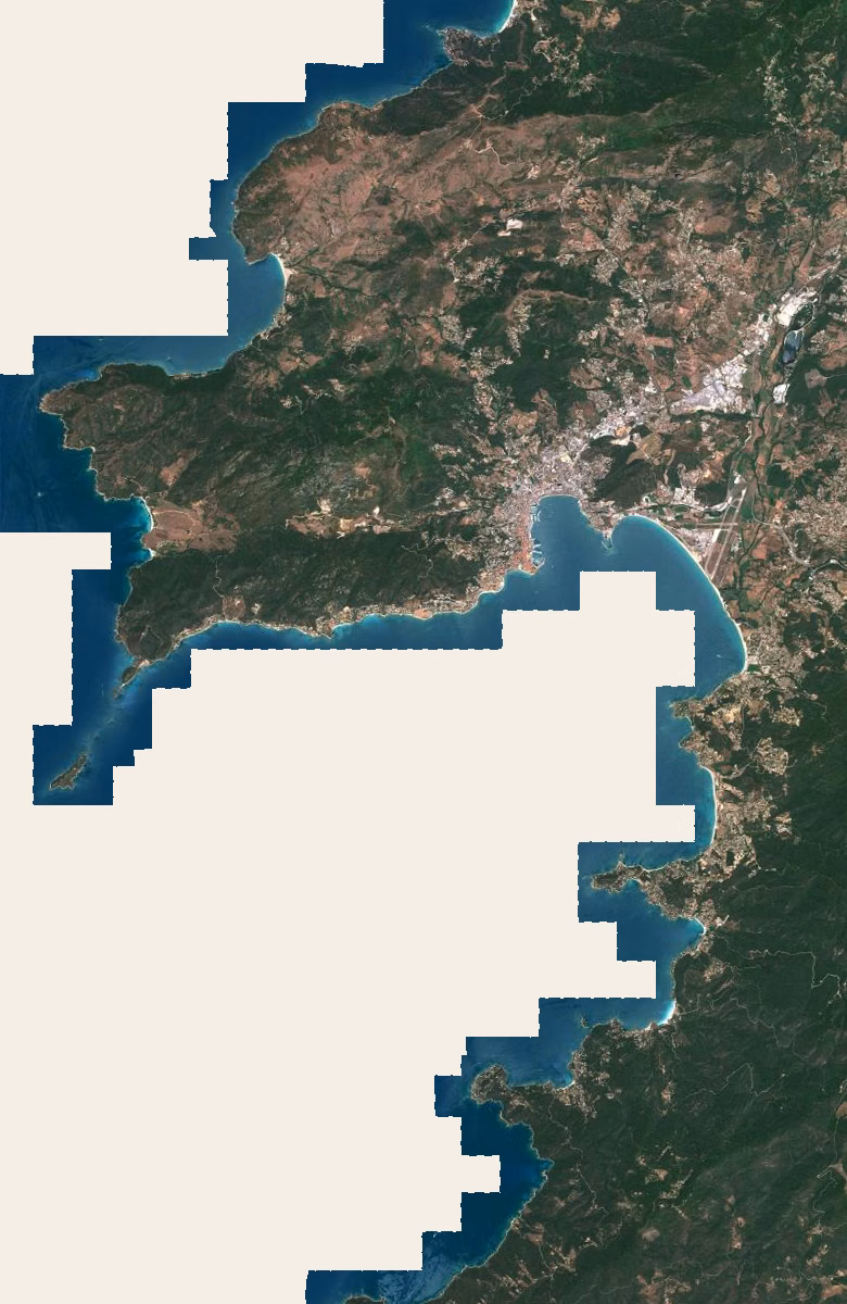 Ajaccio aujourd'hui, le territoire vu du ciel