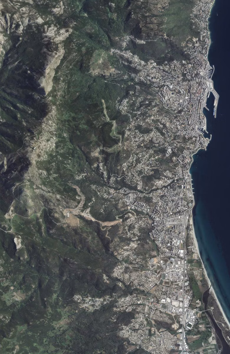 Bastia aujourd'hui, le territoire vu du ciel