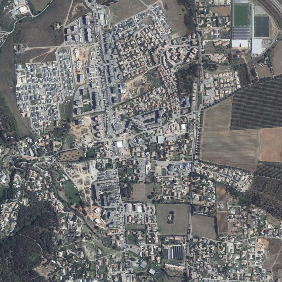 Borgo aujourd'hui, le centre vu du ciel