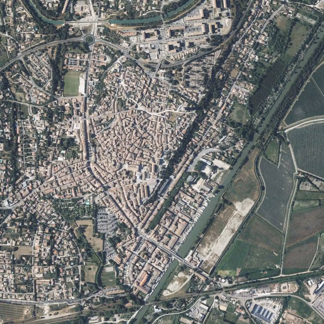 Saint-Gilles aujourd'hui, le centre vu du ciel