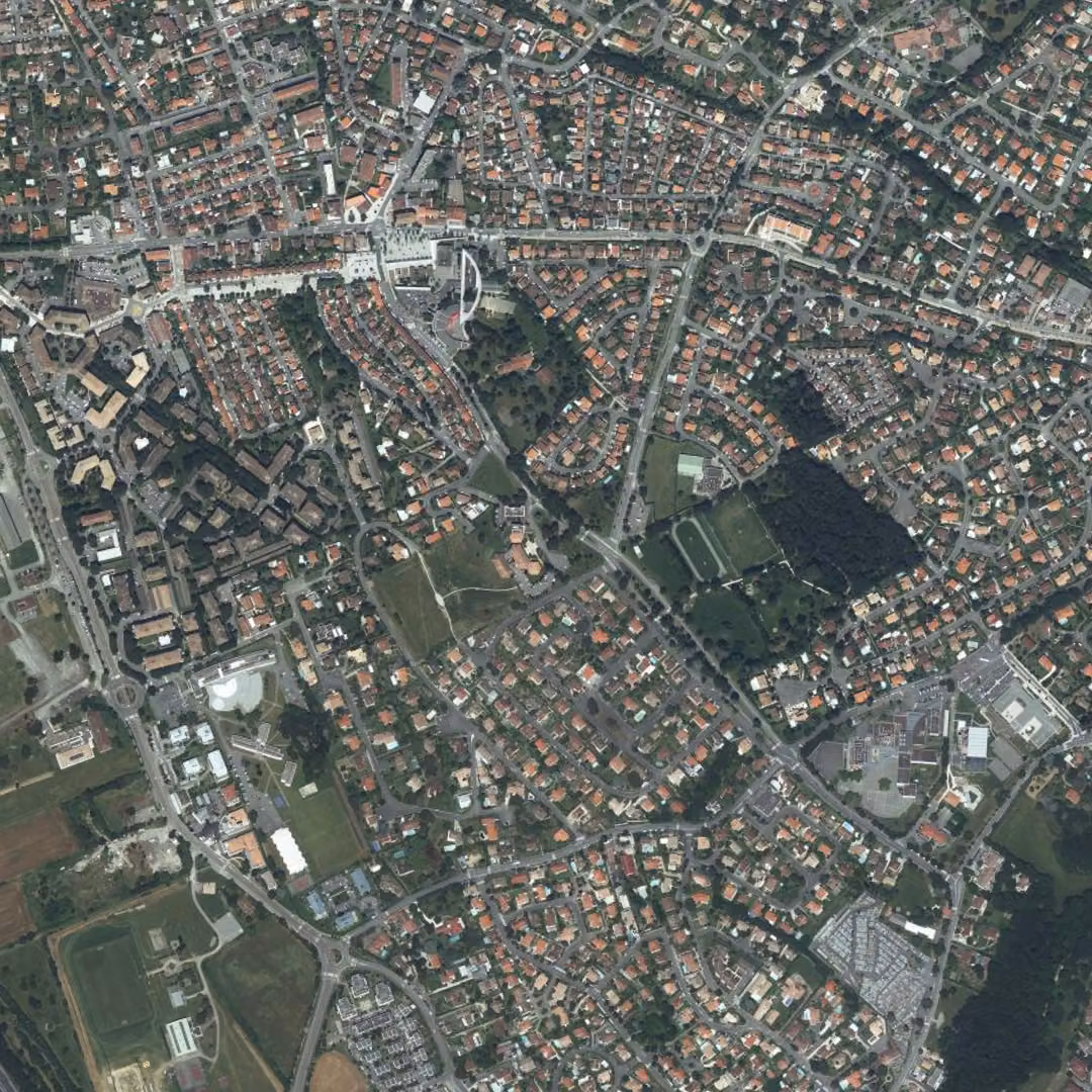 Balma aujourd'hui, le centre vu du ciel