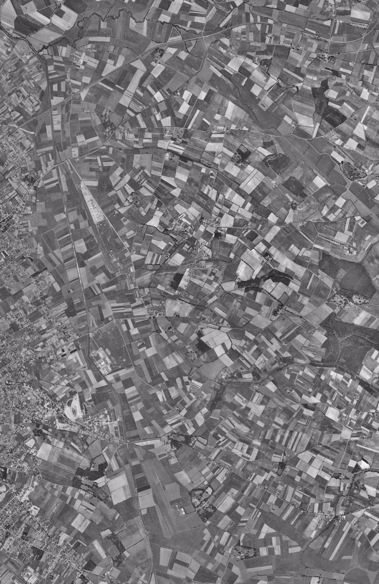 Balma en 1954, le territoire vu du ciel, au même cadrage
