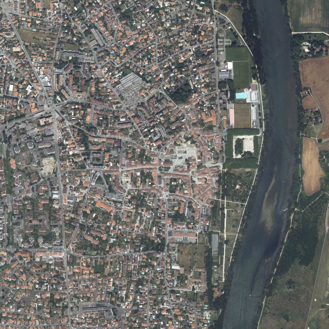 Blagnac aujourd'hui, le centre vu du ciel