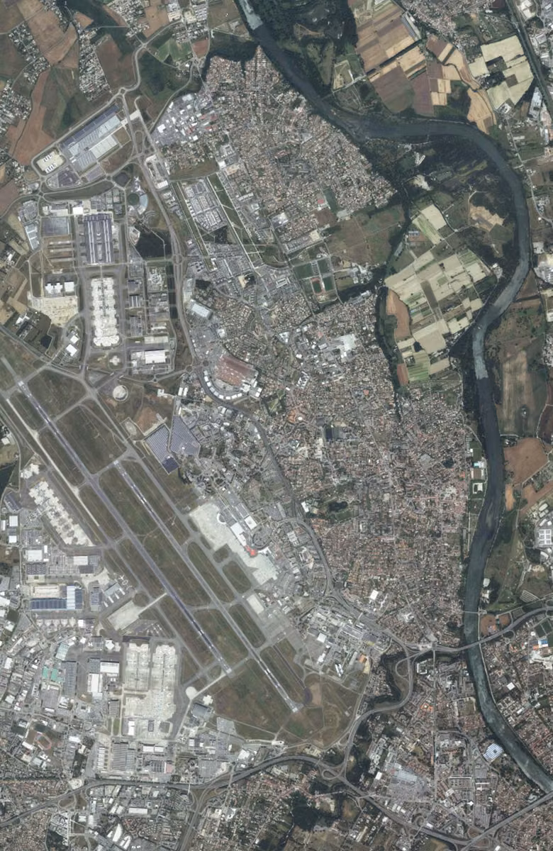 Blagnac aujourd'hui, le territoire vu du ciel