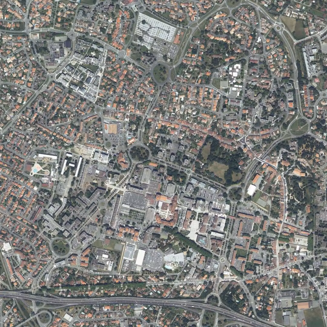 Colomiers aujourd'hui, le centre vu du ciel