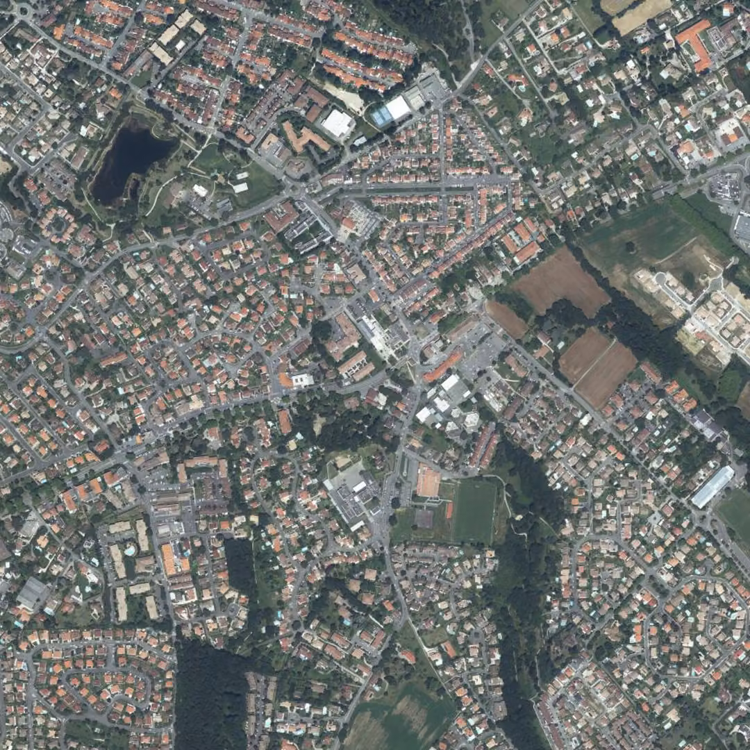 Saint-Jean aujourd'hui, le centre vu du ciel