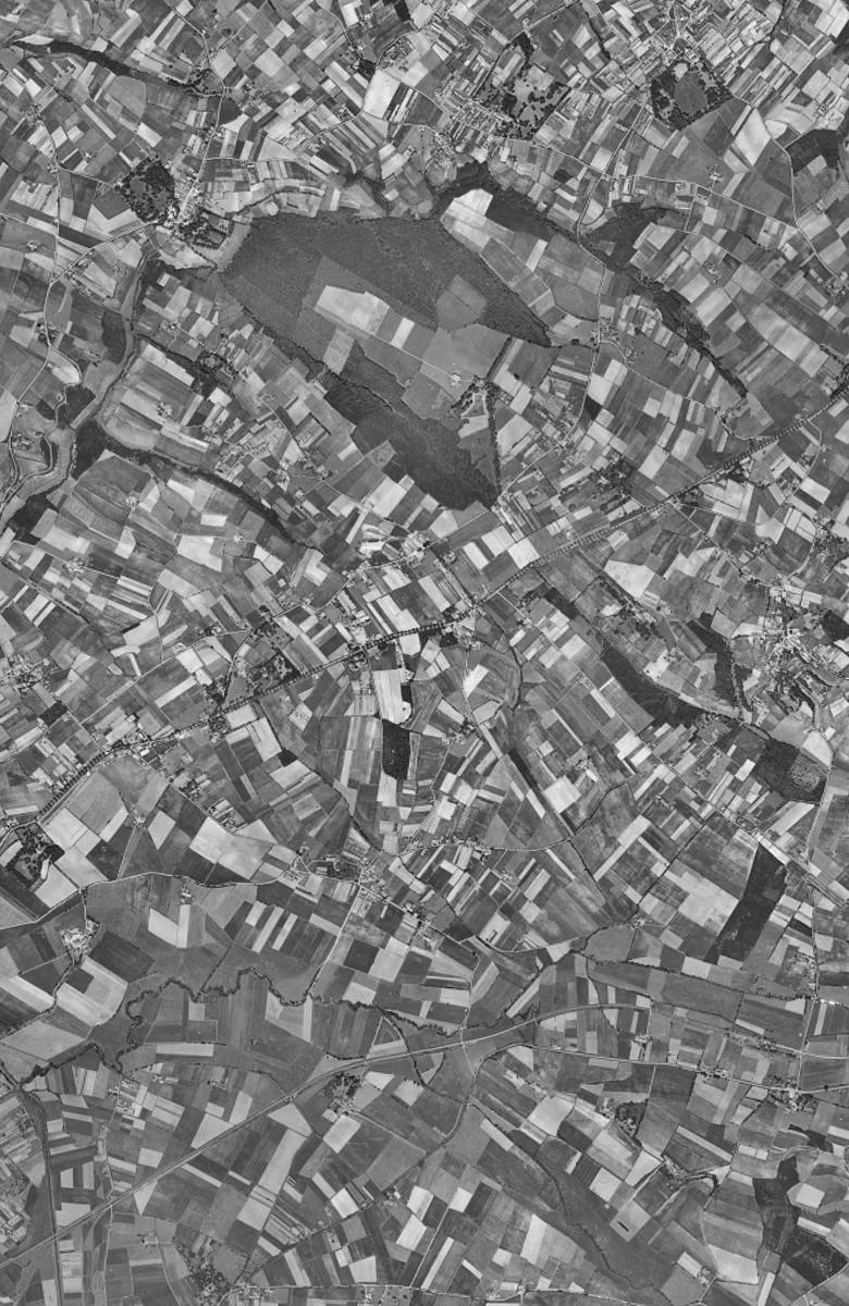 Saint-Jean en 1954, le territoire vu du ciel, au même cadrage