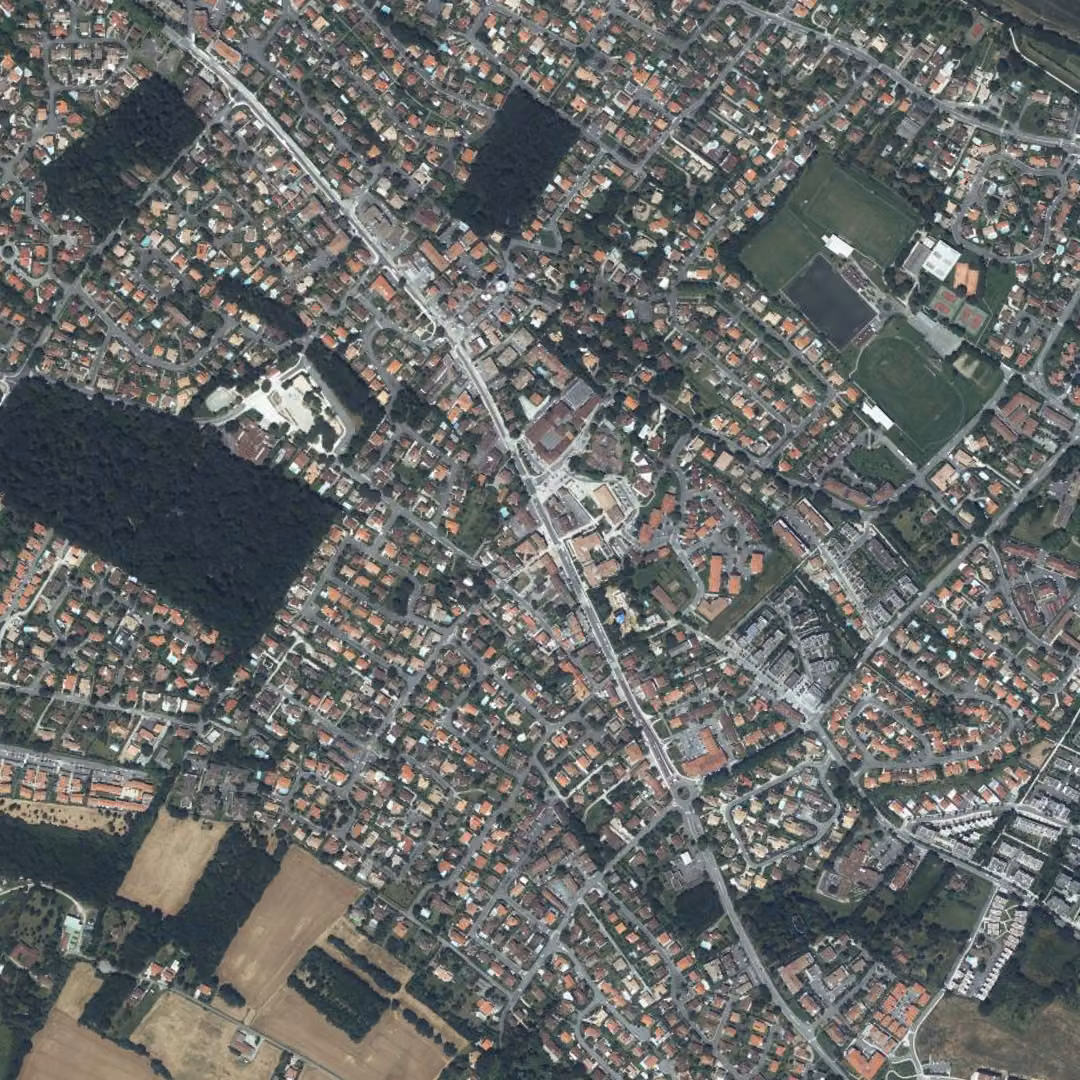 Saint-Orens-de-Gameville aujourd'hui, le centre vu du ciel