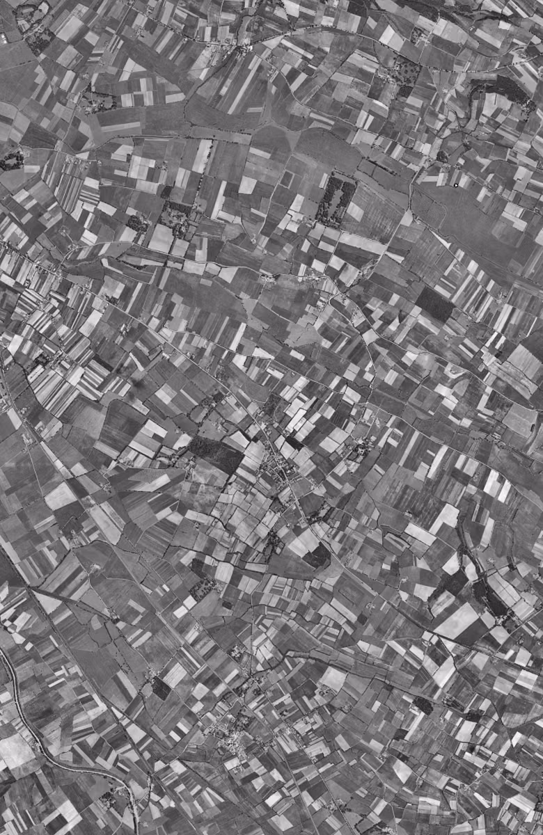 Saint-Orens-de-Gameville en 1954, le territoire vu du ciel, au même cadrage