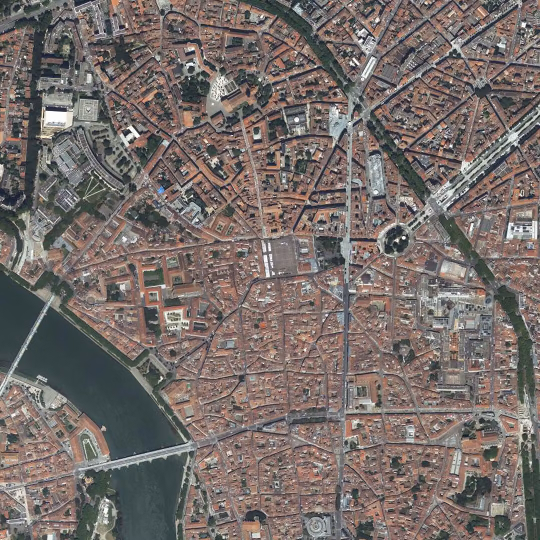 Toulouse aujourd'hui, le centre vu du ciel